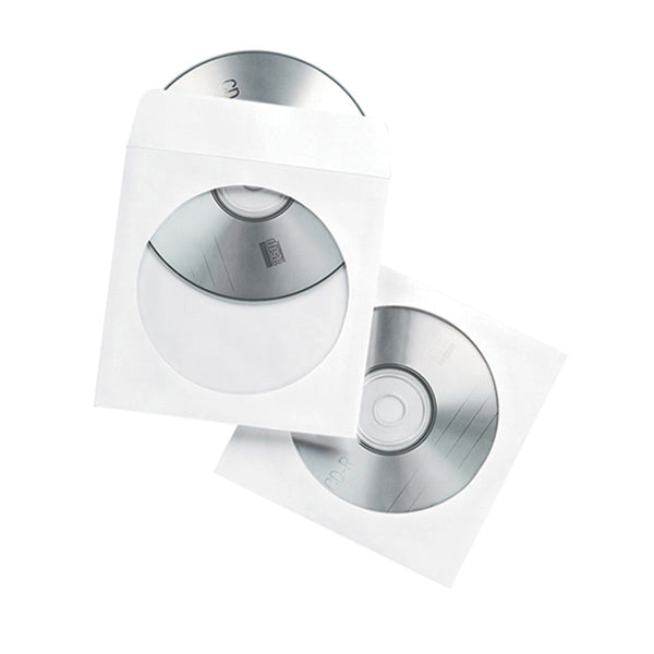 Fellowes Envelopes CD DVD With Window 125.4 X 125.4mm White Pack 100_20171300_90691