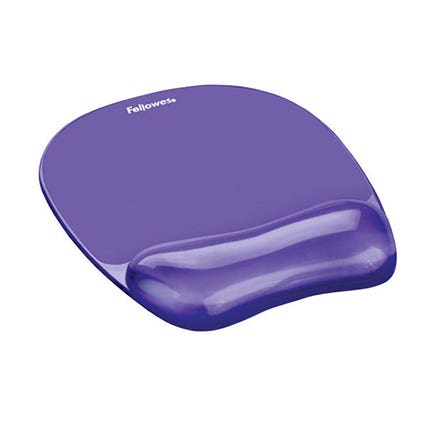 Fellowes Mouse Pad And Wrist Rest Crystal Gel 19.1X200X233.4mm Purple 1033979 91441