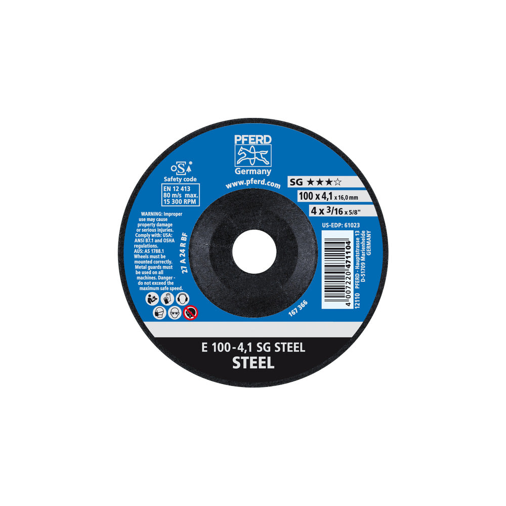 Grinding wheel E 100x4.1x16 mm Performance Line SG STEEL for steel_40108538_62210426