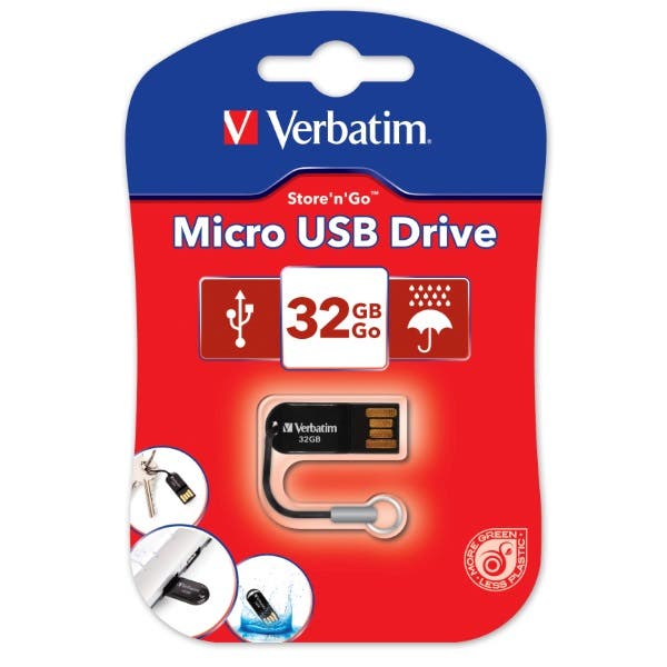 Verbatim Usb 44051 Store N Go Micro 2.0 Drive 32Gb Black 1025220 HPFD212B32