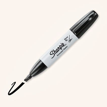 Sharpie Marker Permanent 3820 Chisel Point Pack 12 Black 1006464 25052
