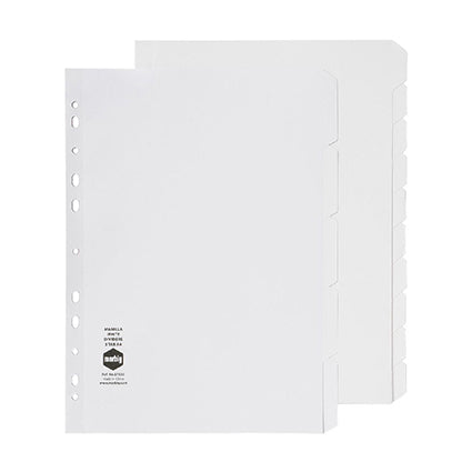 Marbig Dividers Manilla A4 5 Tab With Reinforced Strip White_1020582_02737