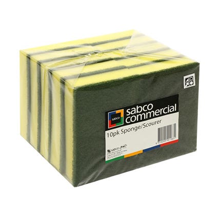 Sabco Pro Scourer Standard Sponge 15X10cm Pack 10 1035711 SAB41183
