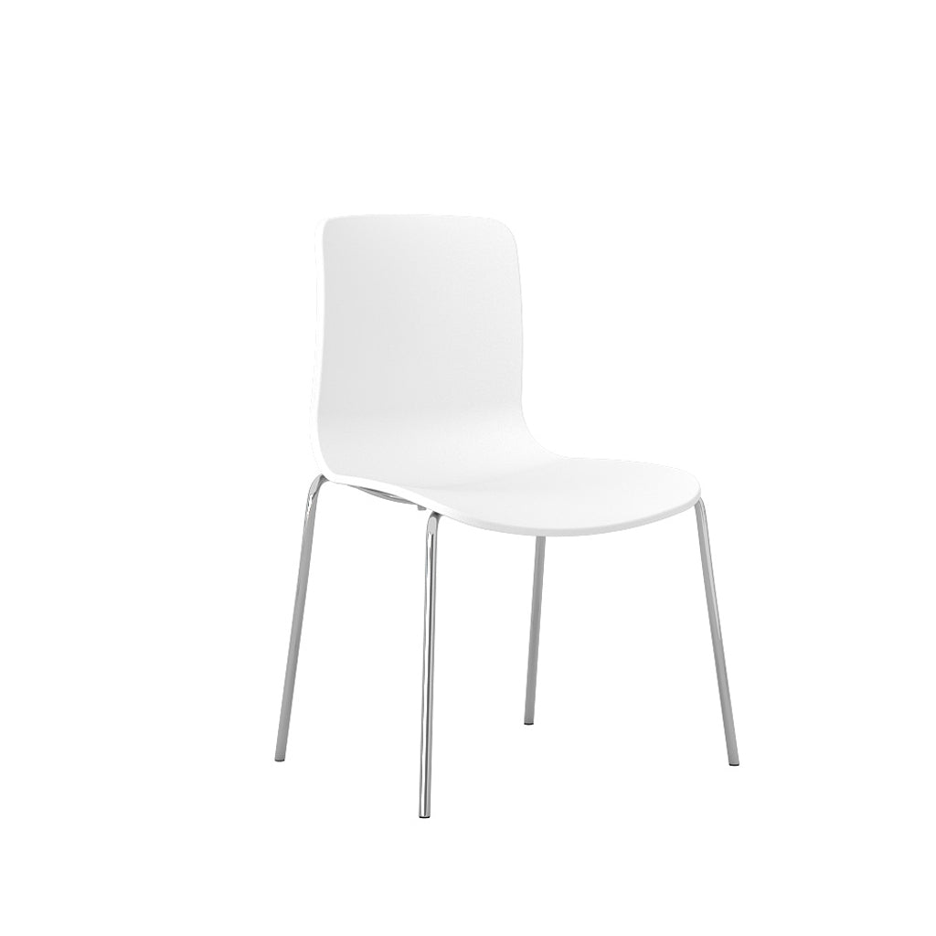 Acti 4 Leg Chair With Chrome Frame Poly Shell White_1041415_A4C-N12