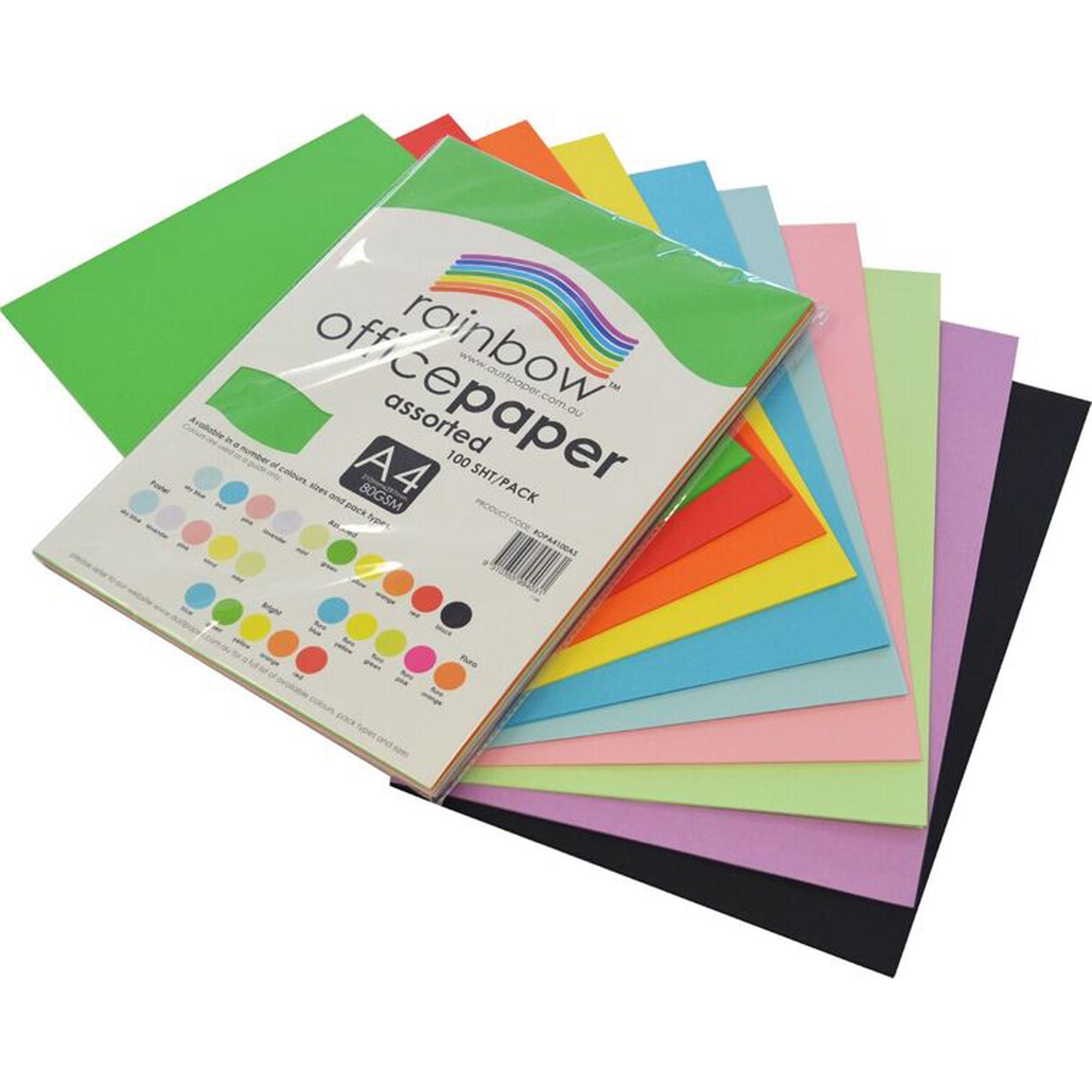 Rainbow Paper A4 80gsm 10 Assorted Colours_1044720_38622