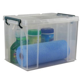 Italplast Stacka Storage Box With Lid 250Wx365Lx270Hmm Clear 20L 1045020 31863