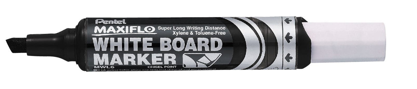 Pentel Marker Whiteboard Maxiflo Chisel Point Medium Black 1046000 11086