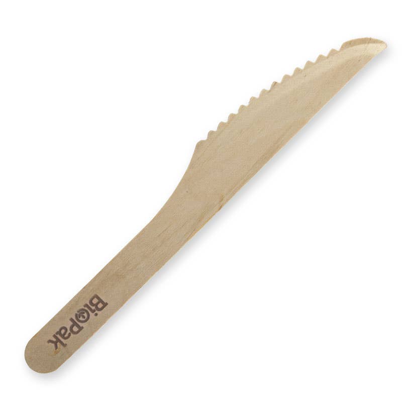 Biopak Wooden Knife 16cm Box 1000 1049029 HY-16K