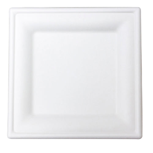 Envirochoice Natural Fibre Square Plate 200 X 200 X 15mm White Pk25_1053260_EC-PL200
