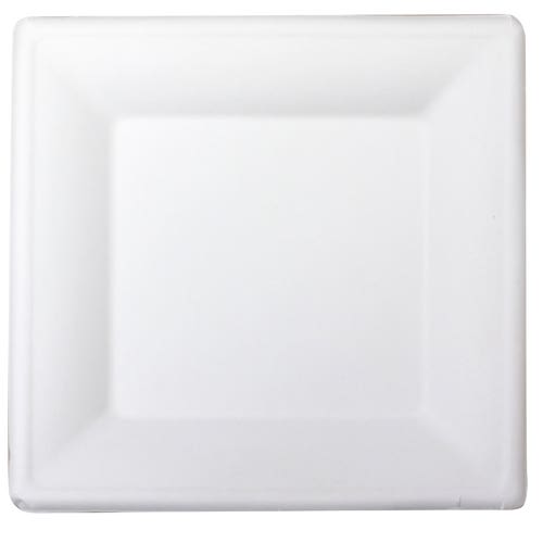 Envirochoice Natural Fibre Square Plate 260X260X20mm 10'' White Pk25 1053261 EC-PL260