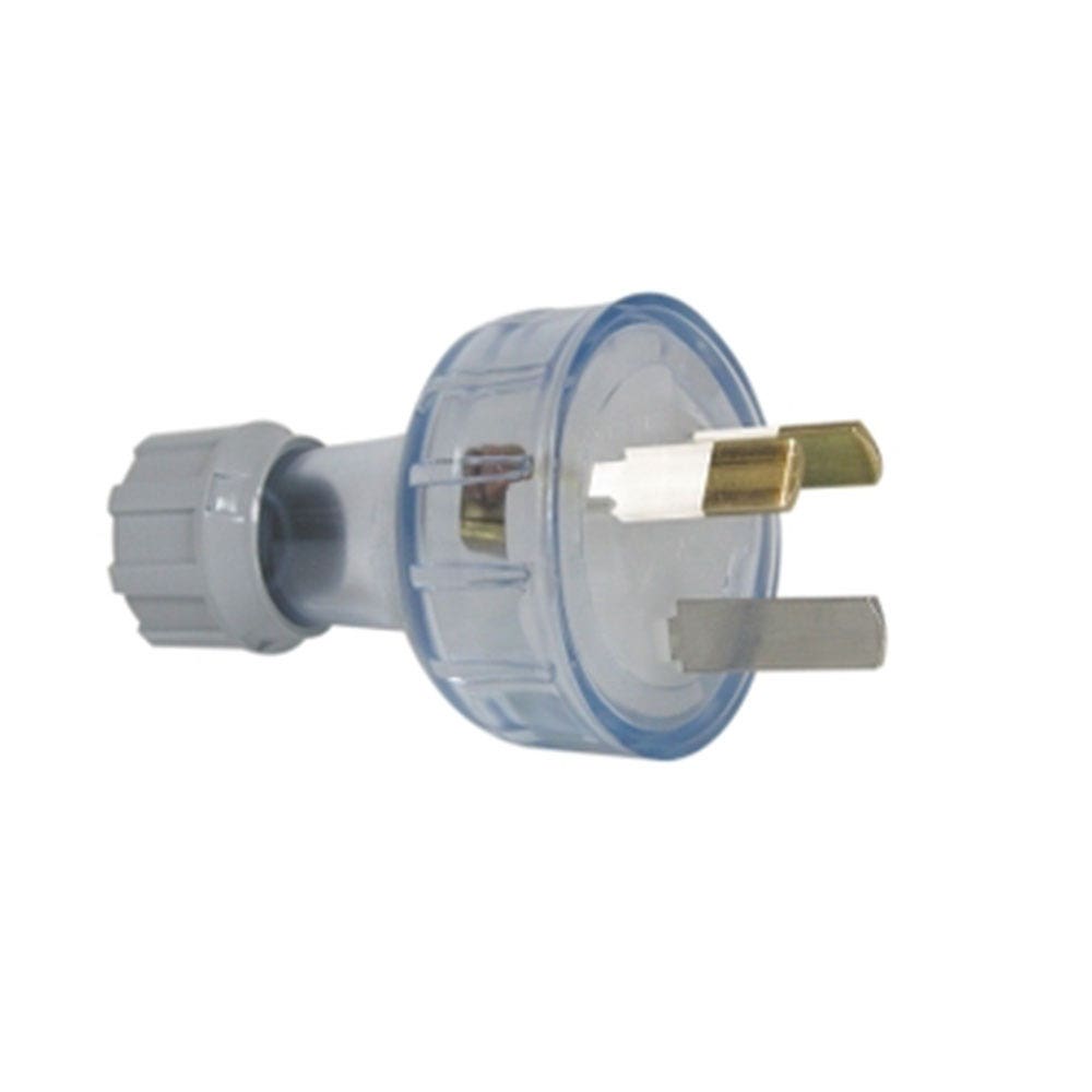 Plug 10amp 250V Clear Clipsal 3 Pin Male 79911415 439STR