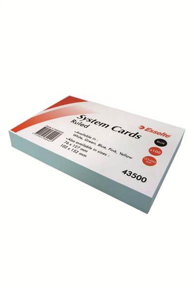 Esselte System Cards Ruled 203x127mm 8X5 Pack 100 White_14693004_31686