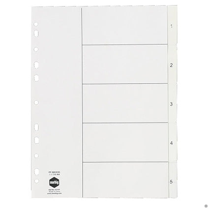 Marbig Dividers Pp A4 1-5 Tab White_39450028_35101