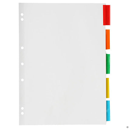 Marbig Dividers Manilla A4 5 Tab Insest Tab Multi Colour_39441200_02747