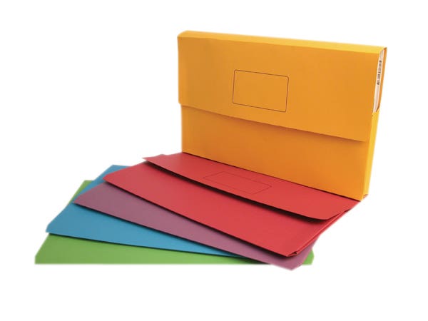 Marbig Document Wallet Slimpick Brights Assorted Pack 10 125010100 4004399
