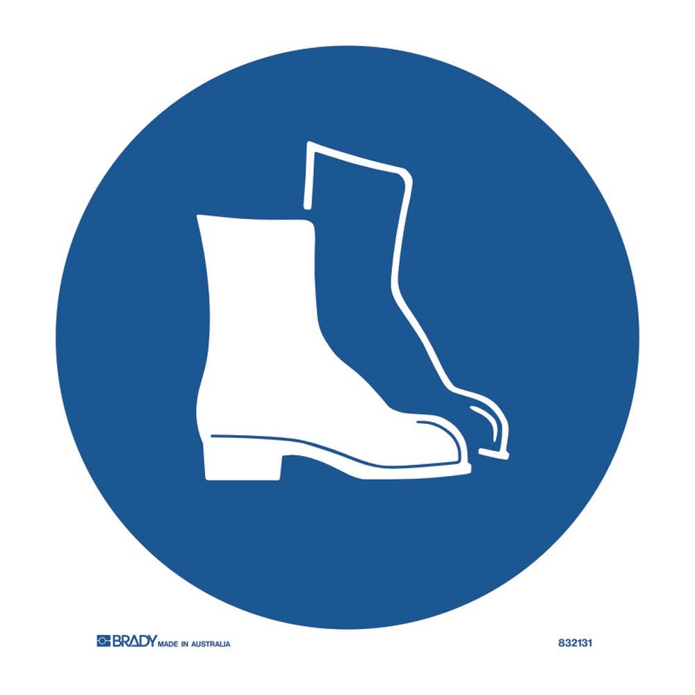 Sign FOOT PROTECTION MUST BE WORN Pict Boot 200mm 127983 833008