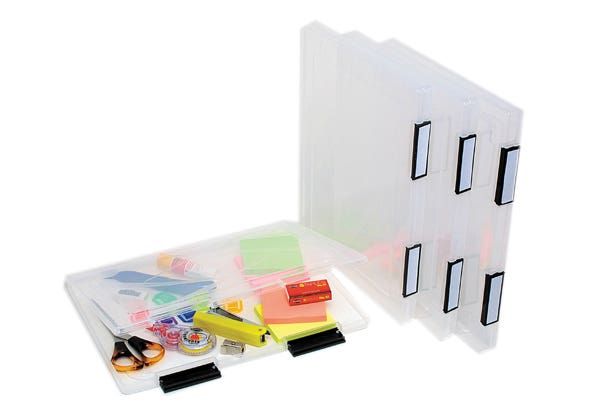Marbig Plastic File Case A4 Clip Labels Clear 39401200 22001