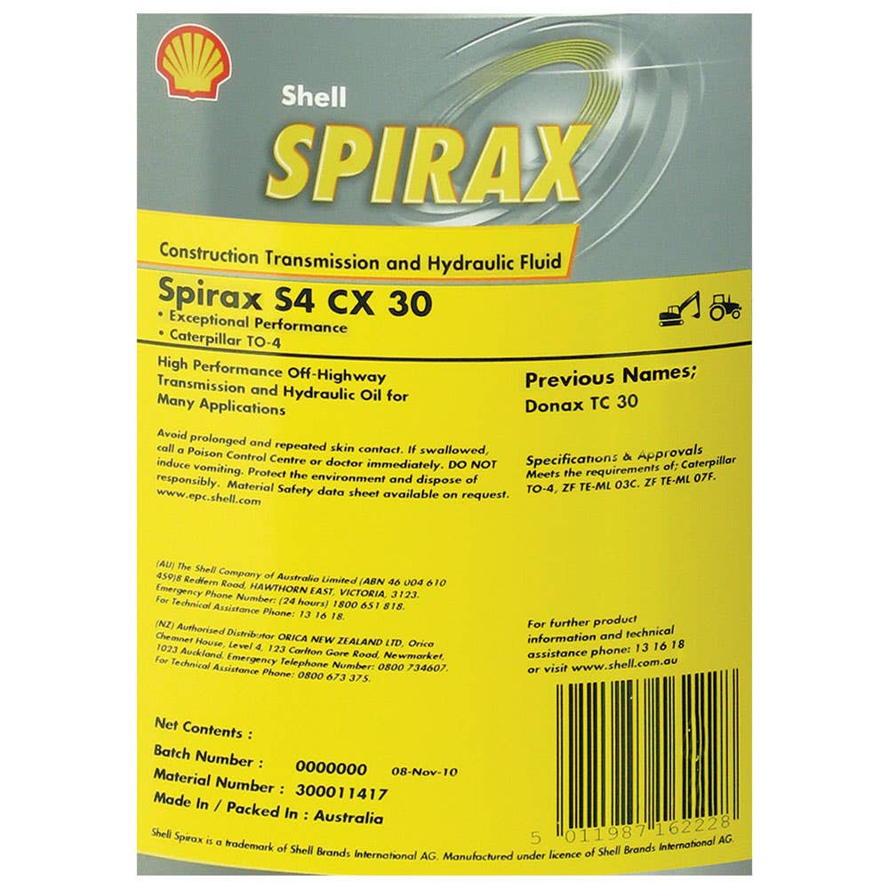 Transmission Oil Spirax S4 CX 30W 1000L Shell 139556 300011424
