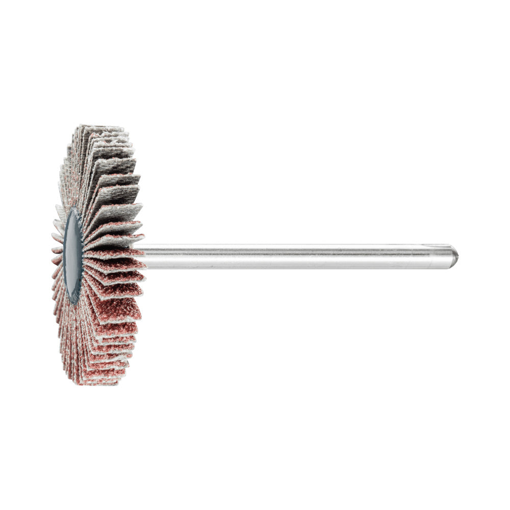 Alum oxide mounted flap wheel F 30x5 mm shank 3 mm A80 fine grind/finish_40108258_44401083