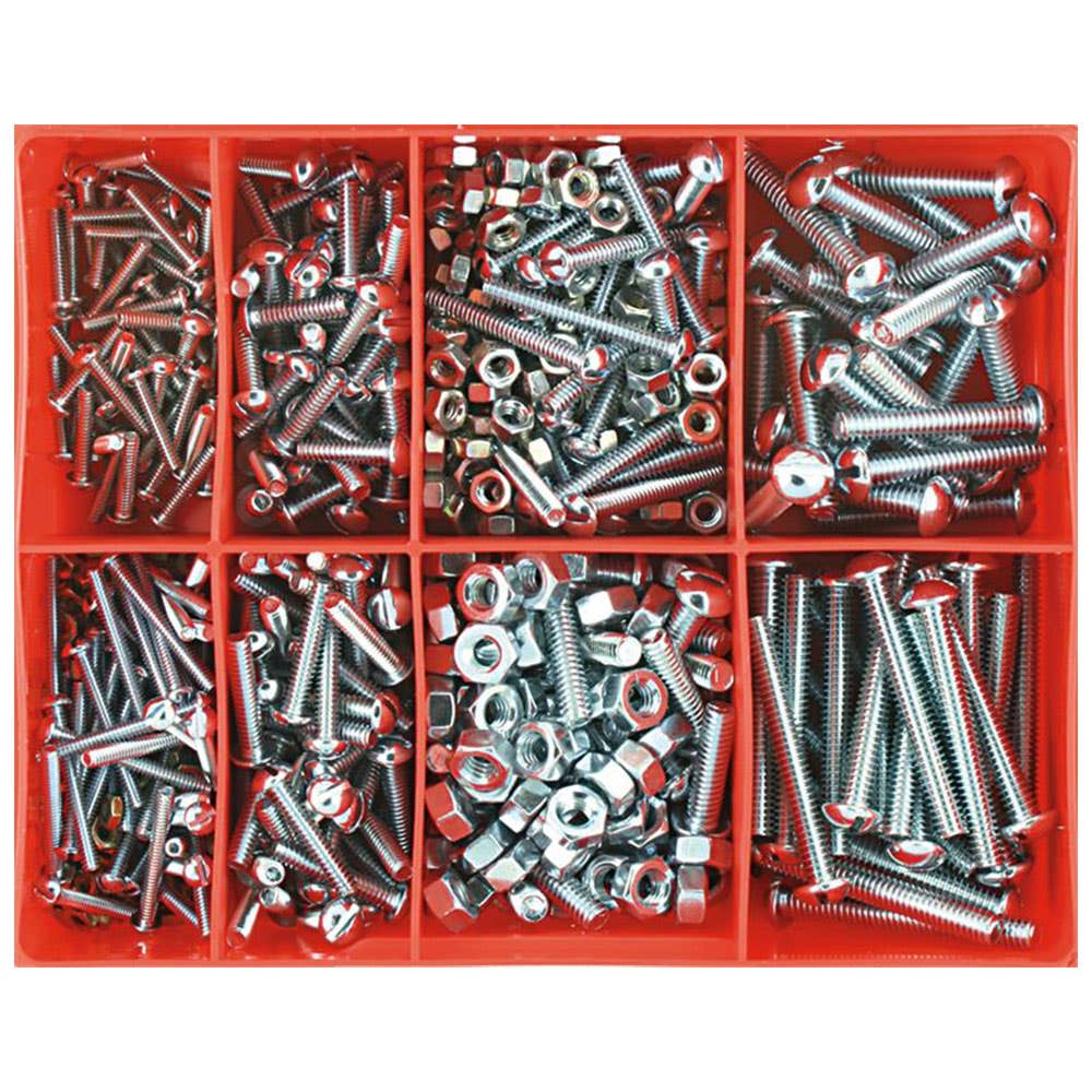 Grab Kit Screw + Nut Slot Round Head BSW 8 Sizes 360 Piece 1606002 CA290