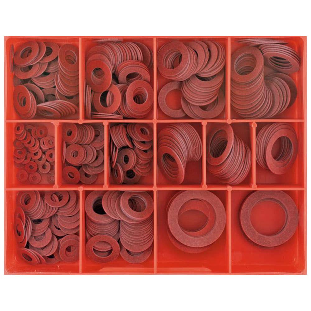 Grab Kit Washer Plug Fibre Red 14 Sizes 1/8-1 x 1/32'' Thick 430 Pieces 1607005 CA400