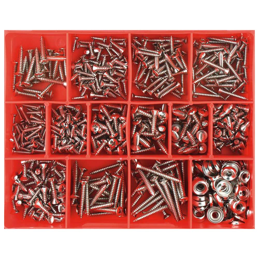 Grab Kit Screw Self Tapping Nickel Pan + Raised Head 13 Sizes 1610004 CA540