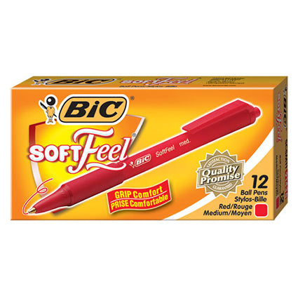 Bic Retractable Ballpoint Pen Softfeel Box 12 Red_16196524_04217
