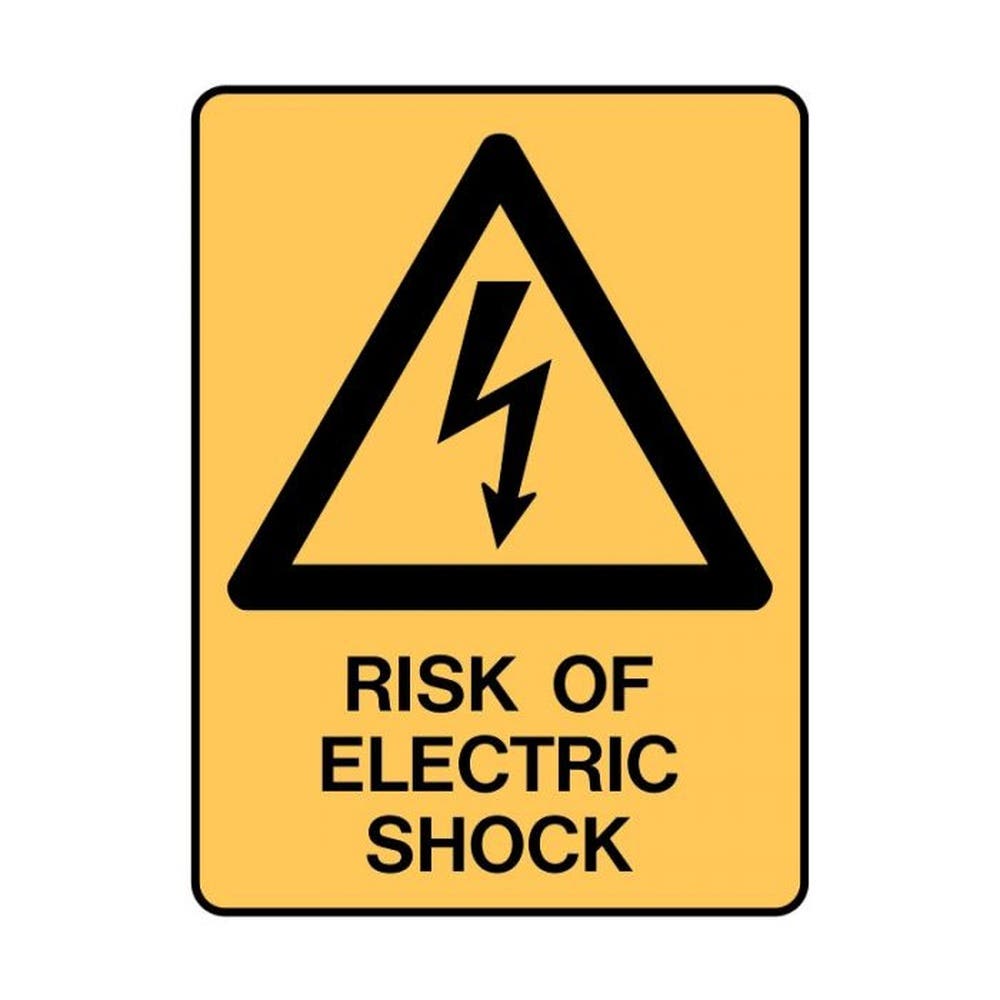 Sticker Risk Of Electric Shock (Pack 5) 90x125mm 171742 833340