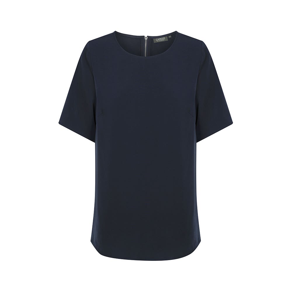 Blouse Womens Short Sleeve Soft 10 Navy 40061819 1798WS-NAV-10