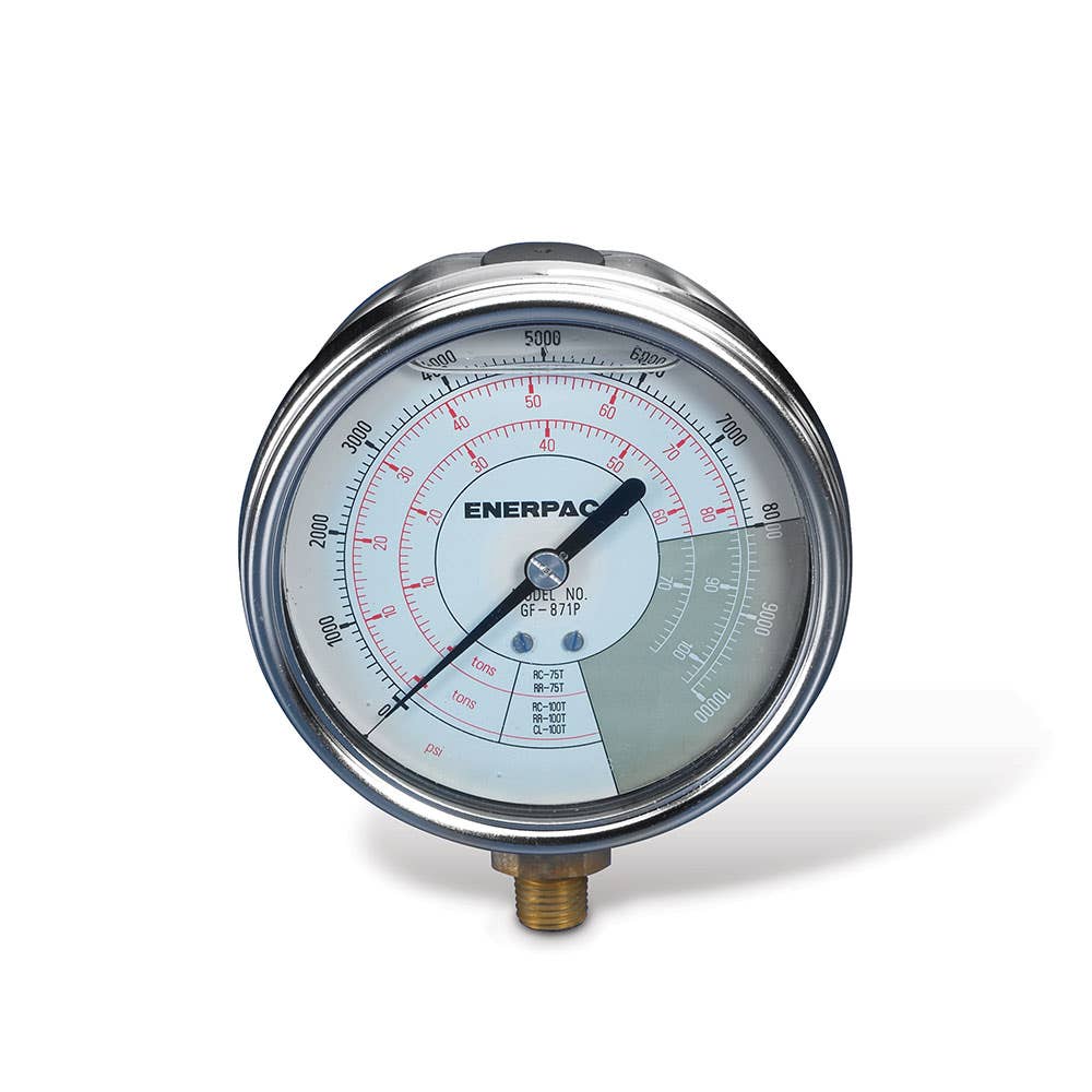 Pressure & Force Gauge Hydraulic Liquid Filled 1/4 NPTF 0-700 Bar 100mm GF813B Enerpac 194140 GF813B