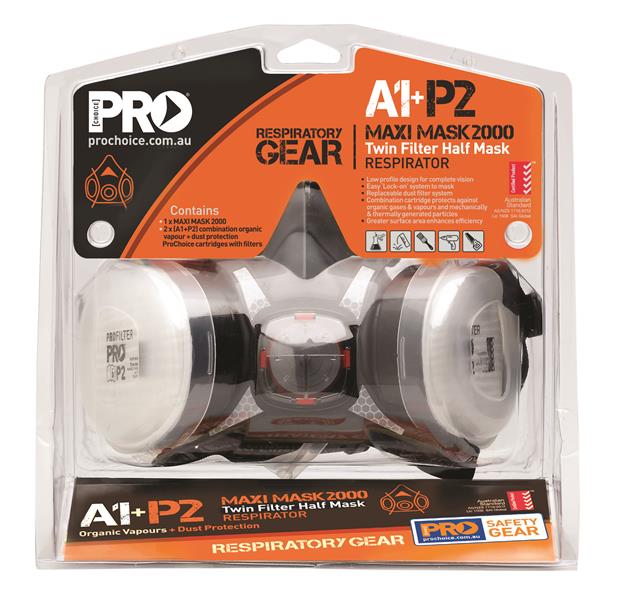 Tradies Kit Assy Half Mask With A1P2 Cartridges 219174 HMA1P2 NLA