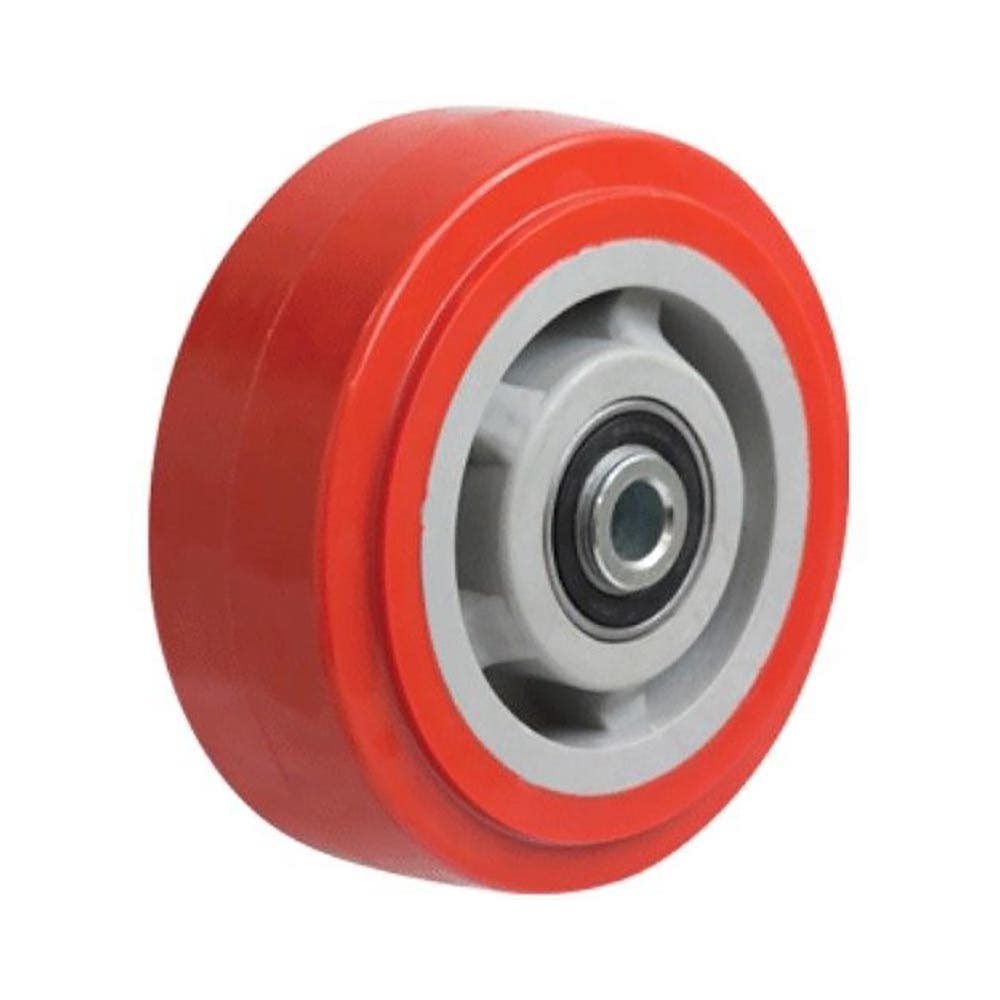 Wheel Solid Polyurethane 125mm Diameter 50mm Width 1/2' Axle Diameter 350kg_193985_W84K125