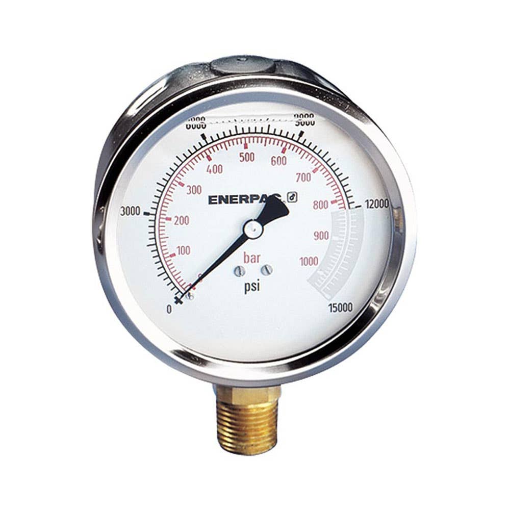 Hydraulic Force & Pressure Gauge Filled 1/2 NPTF 100mm 195053 G4039L
