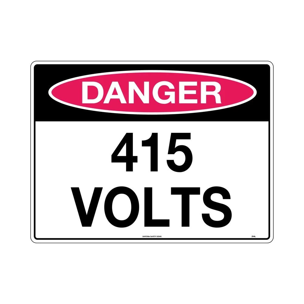 Sign DANGER 415 VOLTS 300 X 225mm Poly_297394_214MP