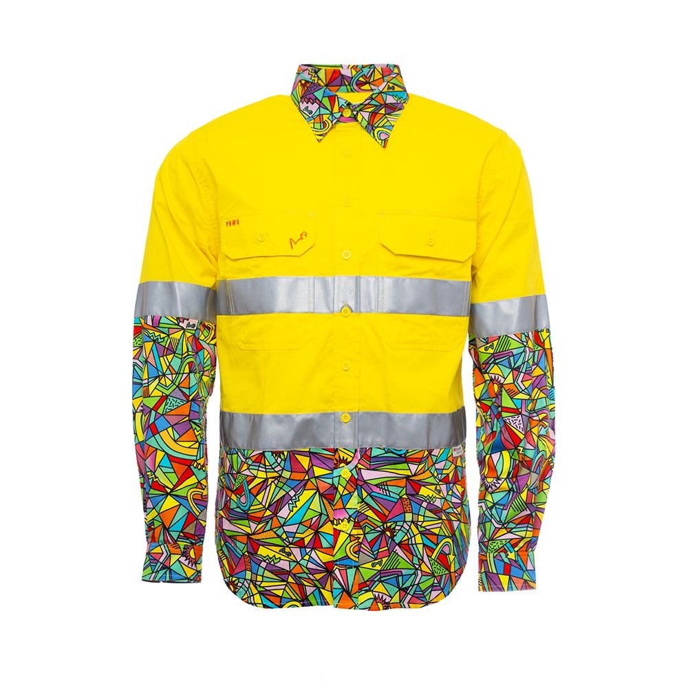 21503 Yellow/Bonza Hi-Vis Drill Taped Shirt 150gsm 21503