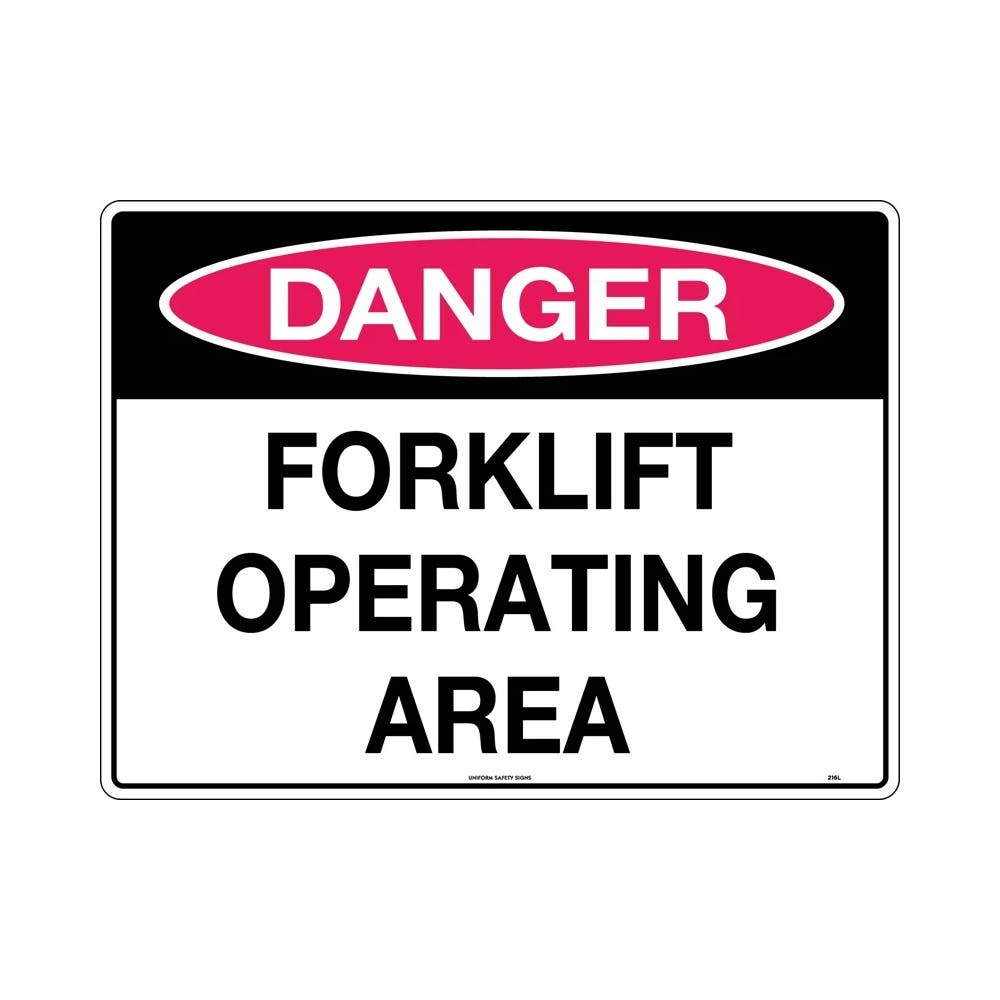 Sign DANGER FORKLIFT OPERATING AREA 450 X 300mm Metal_313825_216LSM