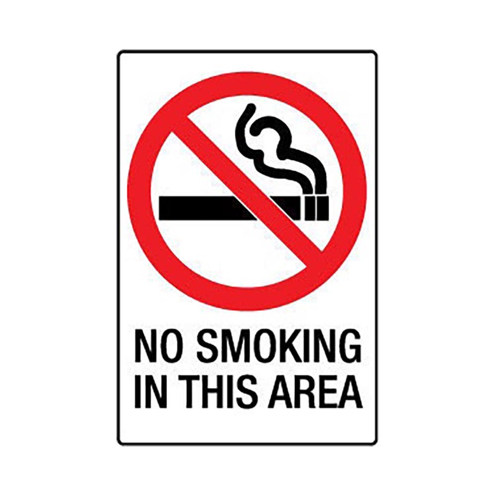 Sign NO SMOKING IN THIS AREA 450 X 300mm Metal_217452_415lsm