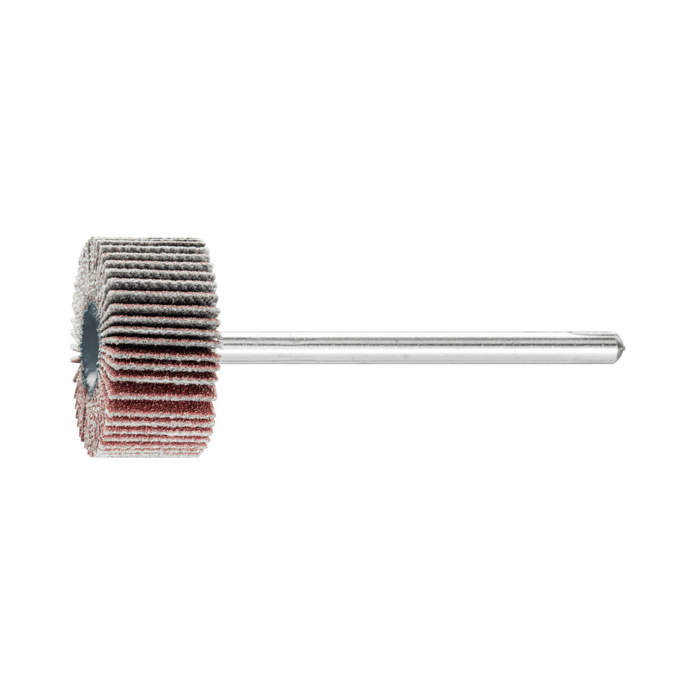 Alum oxide mounted flap wheel F 20x10 mm shank 3 mm A180 fine grind/finish_40108257_44400183