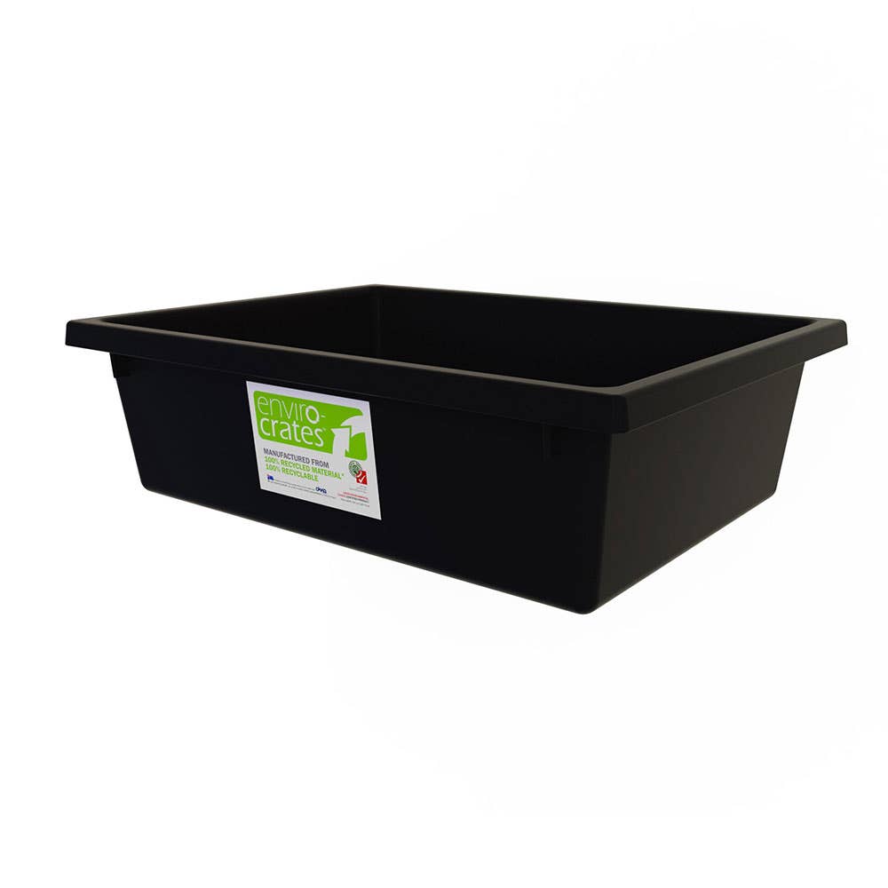 Crate Recycled Polypropylene Nestling 13.5ltr Black A+ Plastics 221244 AP4REC