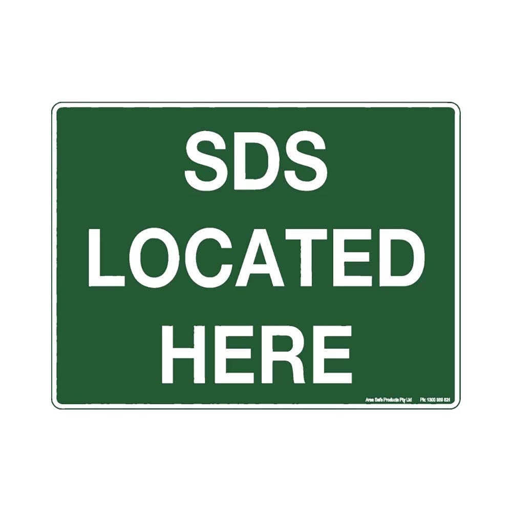 Sign SDS LOCATED HERE 450 x 300mm Poly_223536_511LSP
