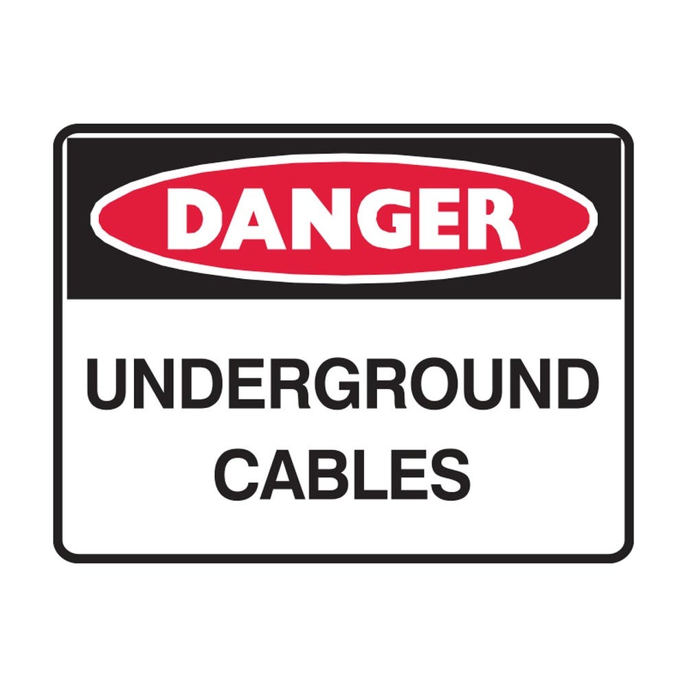Sign Danger 'UNDERGROUND CABLES' 600x450mm Metal Brady 840891 226000 840891