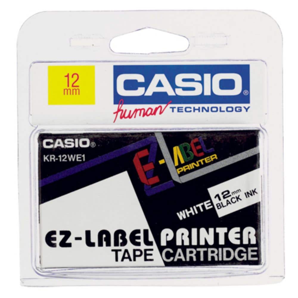 Tape Casio Xr12We-W 12Mm Black/White 22780600 65018