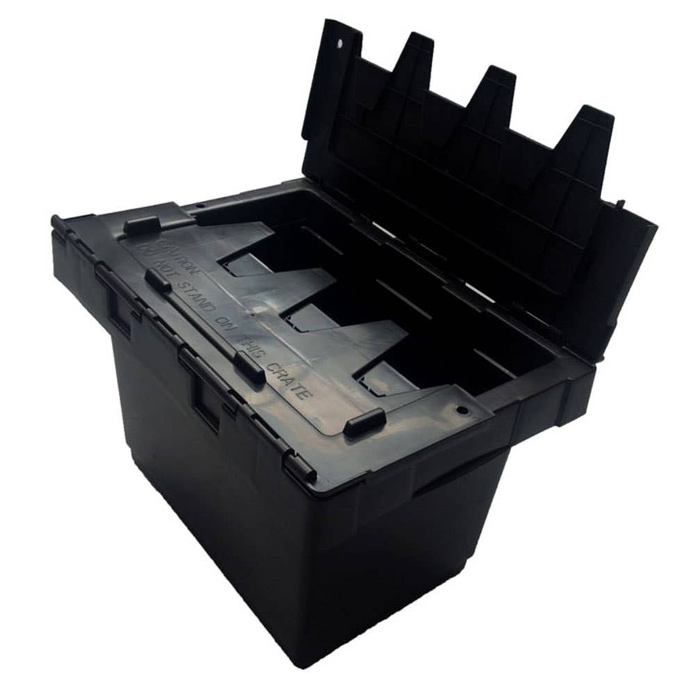 Plastic Crate Security 34L Black Recycled + Attached Lid 337 x 478 x 320mm 252369 AP34R