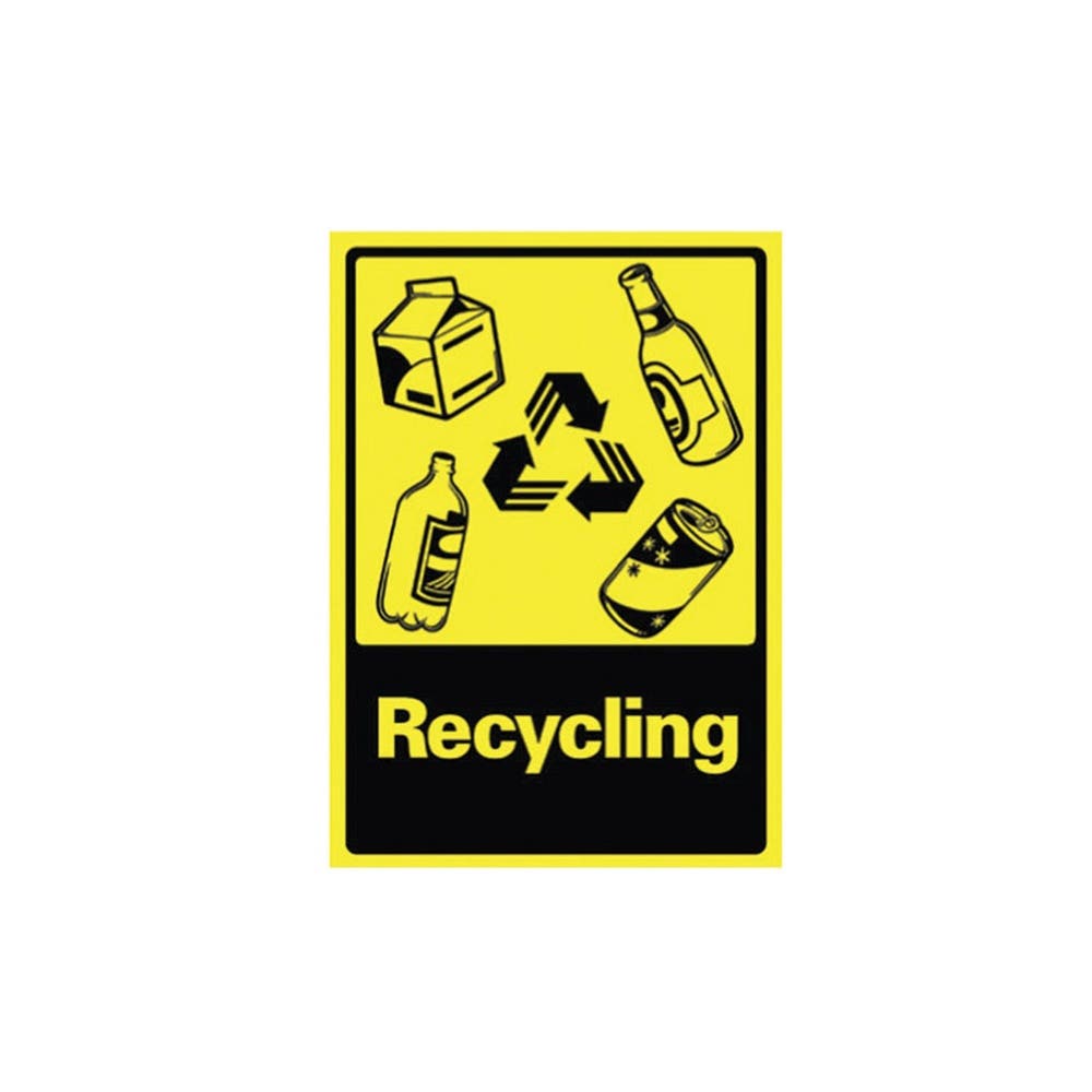 Sign Recycling Self Adheisive Vinyl W180mm X H250mm Black/Yellow 258661 855066