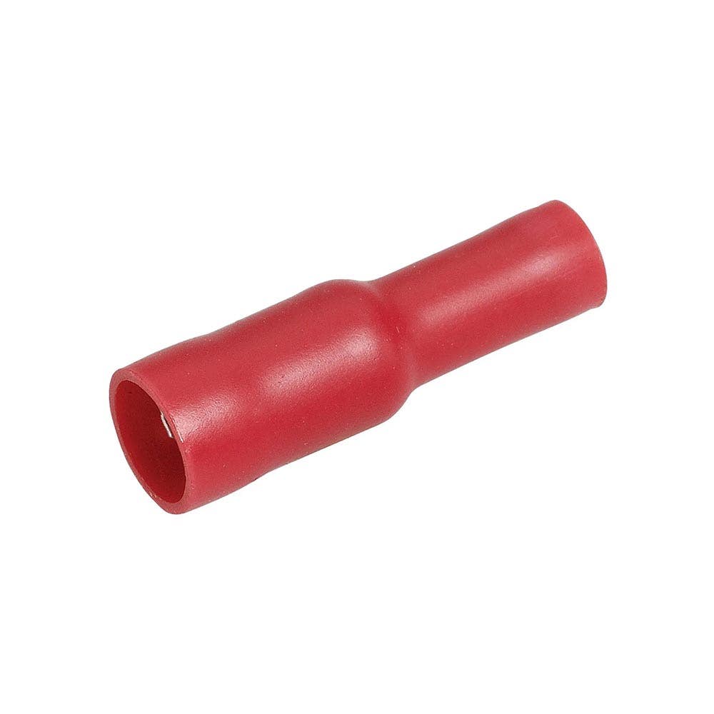 Female Bullet Terminal Red Flared Vinyl Insulated 2.5-3mm 4mm Tab Pack 10_262863_56050BL