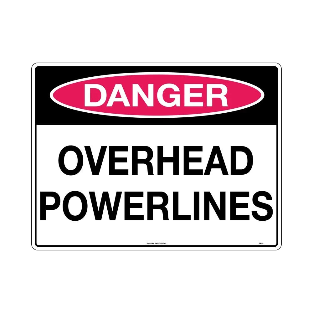 Sign DANGER OVERHEAD POWERLINES 600 X 450mm Corflute_435054_265LC