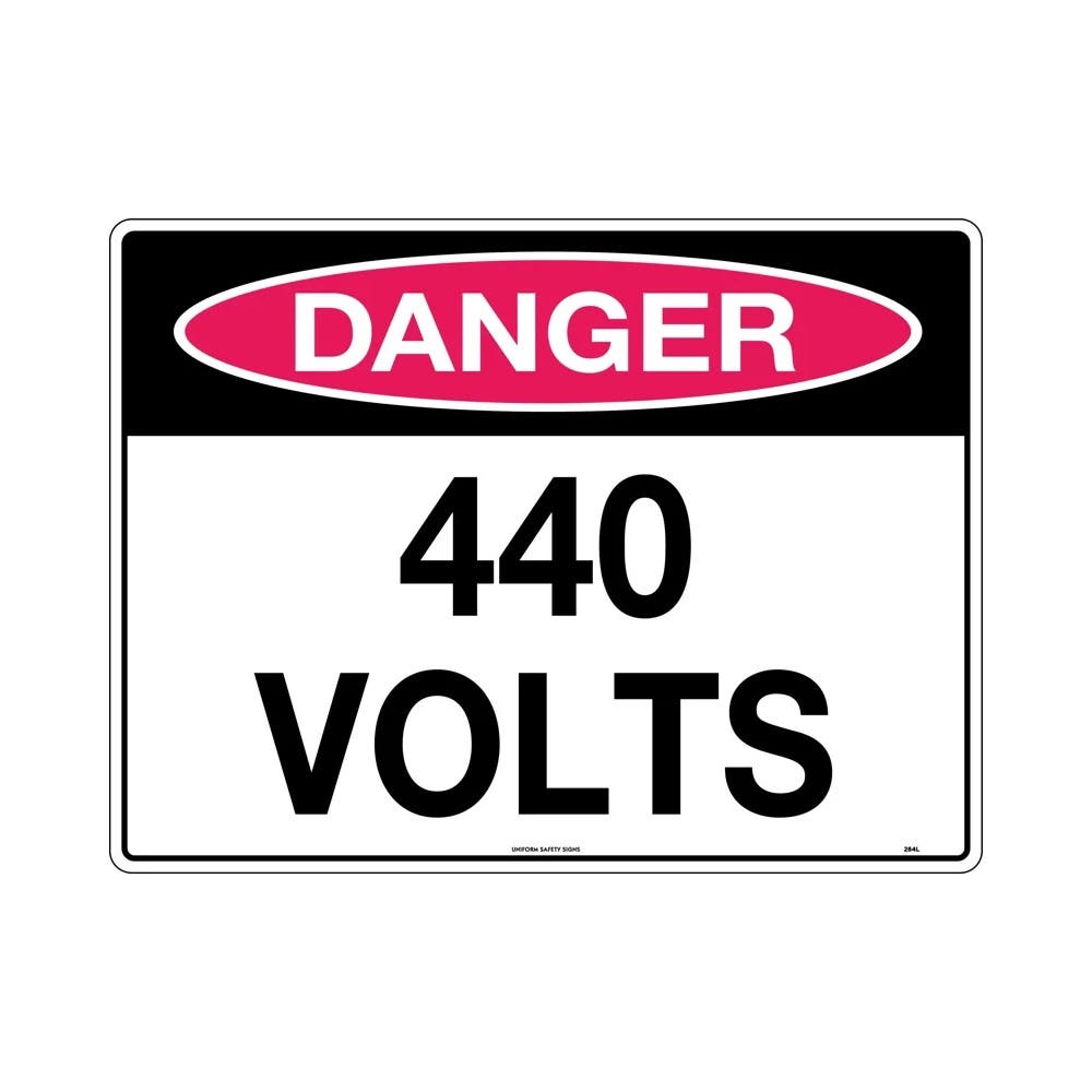 Sign DANGER 440 VOLTS 300 x 225mm Metal_306420_284MM