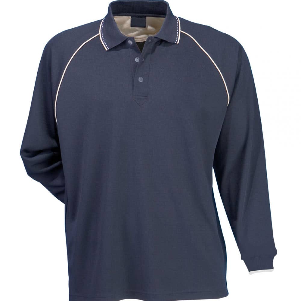 Cool Dry Polo L/s 1040 Large Navy + Beige/white 411223 1040 Large Navy + Beige/white