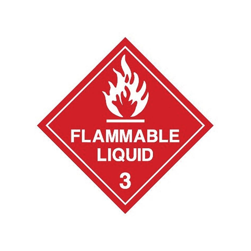 Sticker FLAMMABLE LIQUID 3 Diamond 200 X 200mm Vinyl Pk 10 299930 860061