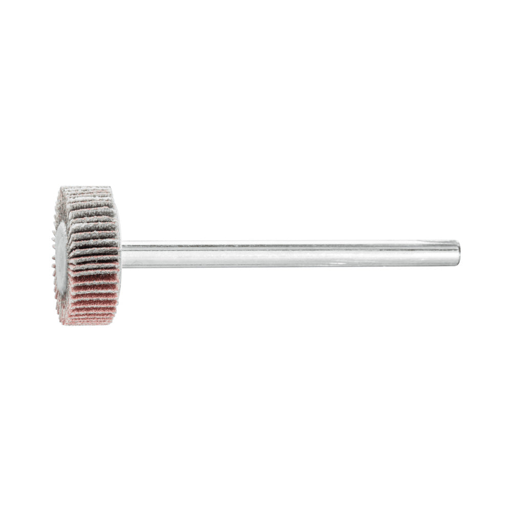 Alum oxide mounted flap wheel F 15x5 mm shank 3 mm A320 fine grind/finish_40108246_44400028